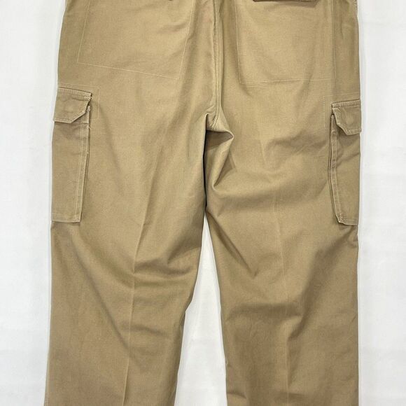 Tasso Elba Mens Pants Cargo 34x30 Cotton Flat Front Tan color - Picture 13 of 16